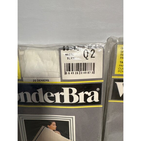 WonderBra Impressions Queen Size White Reinforced Pantyhose 20 Denier Set of 2 - Picture 4 of 7